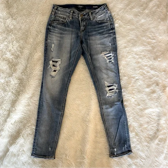 Silver Jeans Jeans Silver Jeans Destructed Girlfriend Jeans